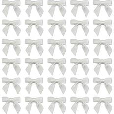 White Gift Wrap Ribbons 7Rainbows 50pcs Boutique 1.5" White Satin Ribbon Mini for Craft Sewing Scrapbooking Wedding and Gift Wrapping
