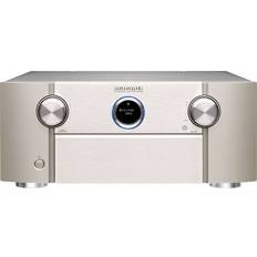 Dolby Digital Plus Amplifiers & Receivers Marantz SR8015 Dolby Atmos 8K AV Receiver Silver-Gold