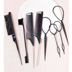 Cheap Hair Styler Accessories Shein 8pcs/Set Hair Styling Tool Kit Including 2pcs French Braiding Tool, Edge Brush