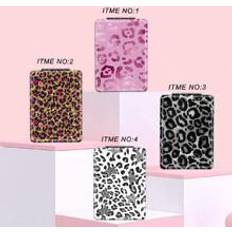 Veganska Sminkspeglar Shein 1pc Leopard Print Series Portable Vanity Mirror, Foldable & Lightweight, Quality Stainless Steel & Skin-Like Silver Nano Electroplated Edge, Exquisite