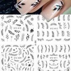 Shein 4Pcs Black Nail Stickers Fresh Nail Decals Nail