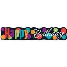 Globos de Papel de Aluminio Unique Party Feliz Cumplea One Size Negro