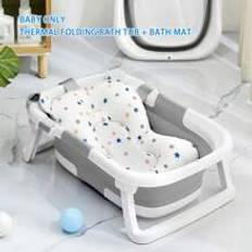 Shein Home Baby Bath Tub Large Foldable Thermosensitive Bath Set Can Sit And Lie Down Newborn Baby Bath Tub Bath Tub Bath Mat