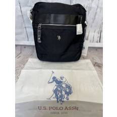 U.S. Polo Assn. Us polo assn waganer tall crossbody bag black, men, zip pockets nylon/pu