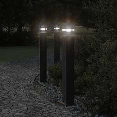 Iluminaciones de Poste vidaXL Lámpara Suelo De Exterior Con Enchufe Aluminio Negro 80 cm Poste de protección