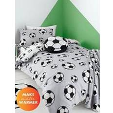 Textiles Catherine Lansfield Football Soft Cosy Fleece Duvet Cover Grey (199.9x)