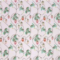 Meterware Rico Design Baumwoll-Popelin rosa Erdbeeren Meterware