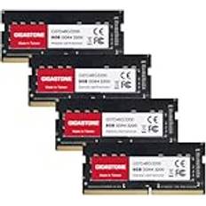 Gigastone 【DDR4 RAM】 32 GB kit 4 x 8 GB DDR4 3200 MHz 2933 MHz eller 2666 MHz PC4-25600 PC4-23400/21300 CL22 1,2 V SODIMM 260-stifts obuffrad icke-ECC högpresterande laptopminne Uppgradera