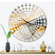 Interior Details "Undefined Continuation Liquid Retro Waves" Abstract Shapes Modern Wall Clock