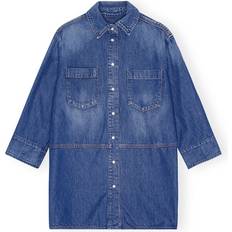 Denim Shirts - Women Ganni Denim Oversized Shirt - Blue