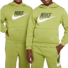 Nike Big Kid's Sportswear Club Fleece Hoodie Extended Size - Pear/White/Cargo Khaki (FD2989-377)