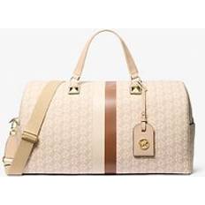 Michael Kors Bolsos de deporte Michael Kors MK Grayson Extra-Large Empire Signature Logo Stripe Weekender Bag Natural Michael Kors