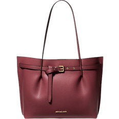 Røde Totevesker Michael Kors Emilia Large Pebbled Leather Tote Bag - Oxblood