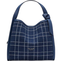 Kate Spade Knott Denim Check Medium Crossbody Tote - Indigo Multi