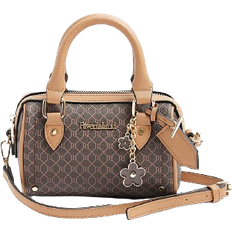 Bags River Island Monogram Bowler Mini Cross Body Bag - Brown