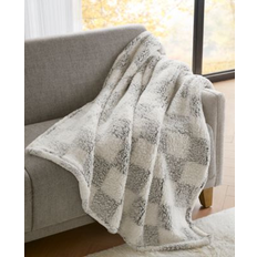 Checkered Blankets Premier Comfort Alpine Valley Cozy Sherpa Blankets Black, White (152.4x127cm)