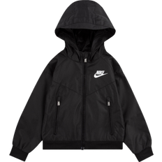 Black - Boys Jackets Nike Big Kid's Sportswear Windrunner Full Zip Jacket - Black (86C663-023)