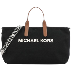 Black - Men Weekend Bags Michael Kors Brooklyn Oversized Cotton Canvas Tote Bag - Black