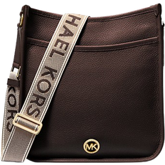 Michael Kors Luisa Large Pebbled Leather Messenger Bag - Chocolate