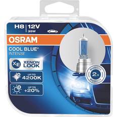 Osram COOL BLUE INTENSE H8, upp till 4 800K, halogenstrålkastare, LED-look, Hängande hopfällbar låda 2 lampor