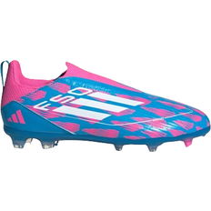 Textile Football Shoes Children's Shoes adidas Kid's F50 League Laceless FG MG - Cloud White/Solar Red/Lucid Blue