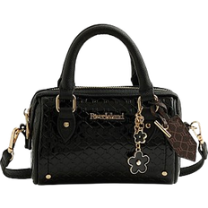 River Island Embossed Bowler Mini Cross Body Bag - Black