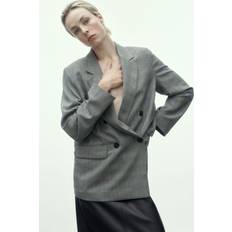 H&M Women Blazers H&M Ladies Black Double-breasted blazer