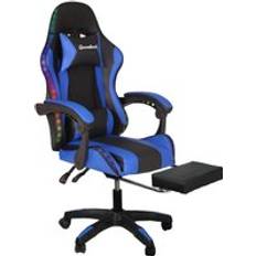 Groundlevel Premium LED Gaming Chair with Footrest Blue One Size