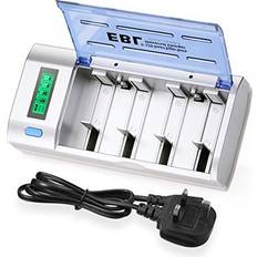 EBL Universal LCD Display Battery Charger with Discharge Function for AA, AAA, C, D Ni-MH Ni-CD Rechargeable Batteries