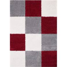 THE RUGS Myshaggy Grey, White, Red 140x200cm