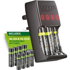 Batteries & Chargers Venom plug in wall battery charger plus 4 x aa & 4 x aaa rechargeable batteries