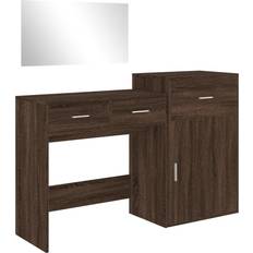 Brown Dressing Tables vidaXL 3276524 Brown Oak Dressing Table 39x80cm 3pcs