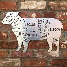 Silver Garden Ornaments RW Norfolk Butchers Lamb Decoration Sign