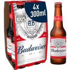 Budweiser Lager Beer Bottles 4 x 300ml