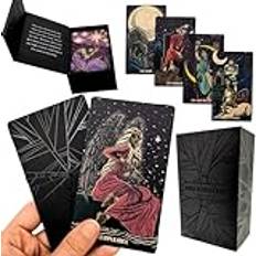 La Muci Mörka reflektioner tarotskugga arbetskort däck, unikt konstverk med guidebok för nybörjare en minimalistisk tarot stort däck, stora och mindre arkana full tarotdäck med 78 kort