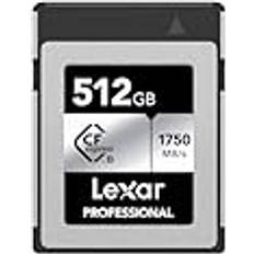 LEXAR Professional SILVER Series CFexpress Typ B kort 512GB, CFe Kort Upp till 1750MB/s Läs, CF kort Adopt PCIe Gen3x2, CF Minneskort Kompatibelt med DSLR, bakåt med XQD-kamera LCXEXSL512G-RNENG