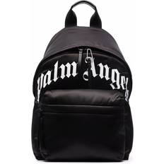 Hombre - Negro Bolsas de gimnasio Palm Angels Technical Fabric Curved Logo Backpack Black White