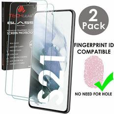 Screen Protectors TechGear 2x finger id tempered glass screen protector for samsung s21 s21 5g