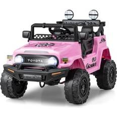 Costway 12V 7Ah Licensed Toyota FJ Cruiser Electric Car with Remote Control-Pink