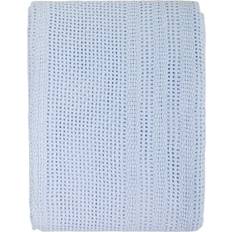 Cot Cotton Cellular Blanket Blue White