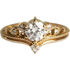 Capucinne Moissanite Engagement Ring - Gold/Diamonds