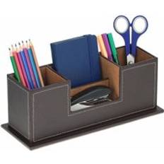 Relaxdays Desk Organiser, 4 Compartments, Imitation HxWxD: