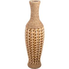 Brown Vases Alexandra House Living Elegant Floor Natural Fibre 29 x 100 x 29 cm Vase