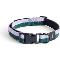 Striped Flat Recycled Dog Collar S/M