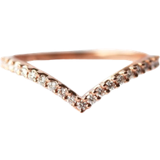 Eternity Rings - Rose Gold Capucinne Half Eternity Chevron Wedding Ring - Rose Gold/Diamonds