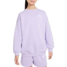 Girls - Purple Tops Nike Older Kid's Sportswear Club Fleece Oversized Sweatshirt - Hydrangeas/White (FD2923-515)