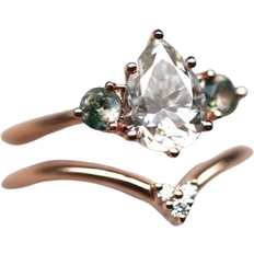 Capucinne Misella Ring - Rose Gold/Moissanite/Agate