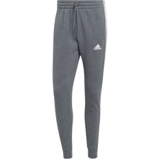 Adidas Essentials Fleece 3-Stripes Tapered Cuff Pants - Dark Grey Heather