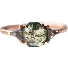 Capucinne Sasha Ring - Rose Gold/Agate/Diamonds