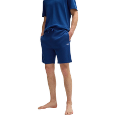 Blue - Men Shorts HUGO BOSS Waffle-Structured Pyjama Shorts - Blue